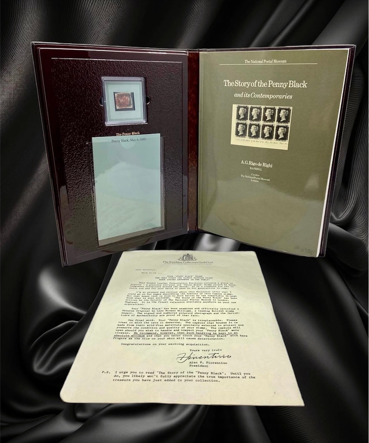 1840 Penny Black T-G w/ Red Maltese Cross – Certified Presentation Collection + National Postal Museum Book