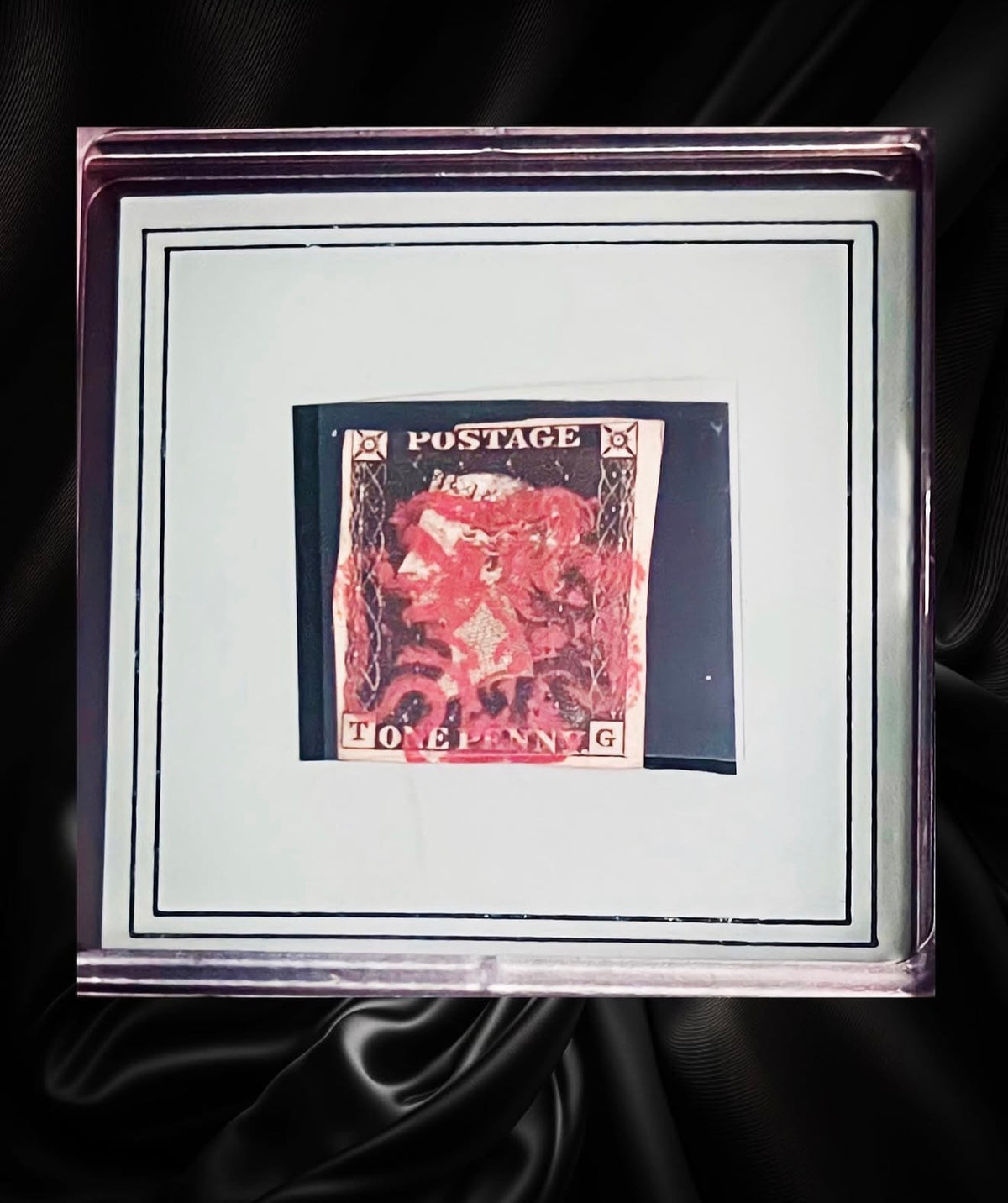 1840 Penny Black T-G w/ Red Maltese Cross – Certified Presentation Collection + National Postal Museum Book
